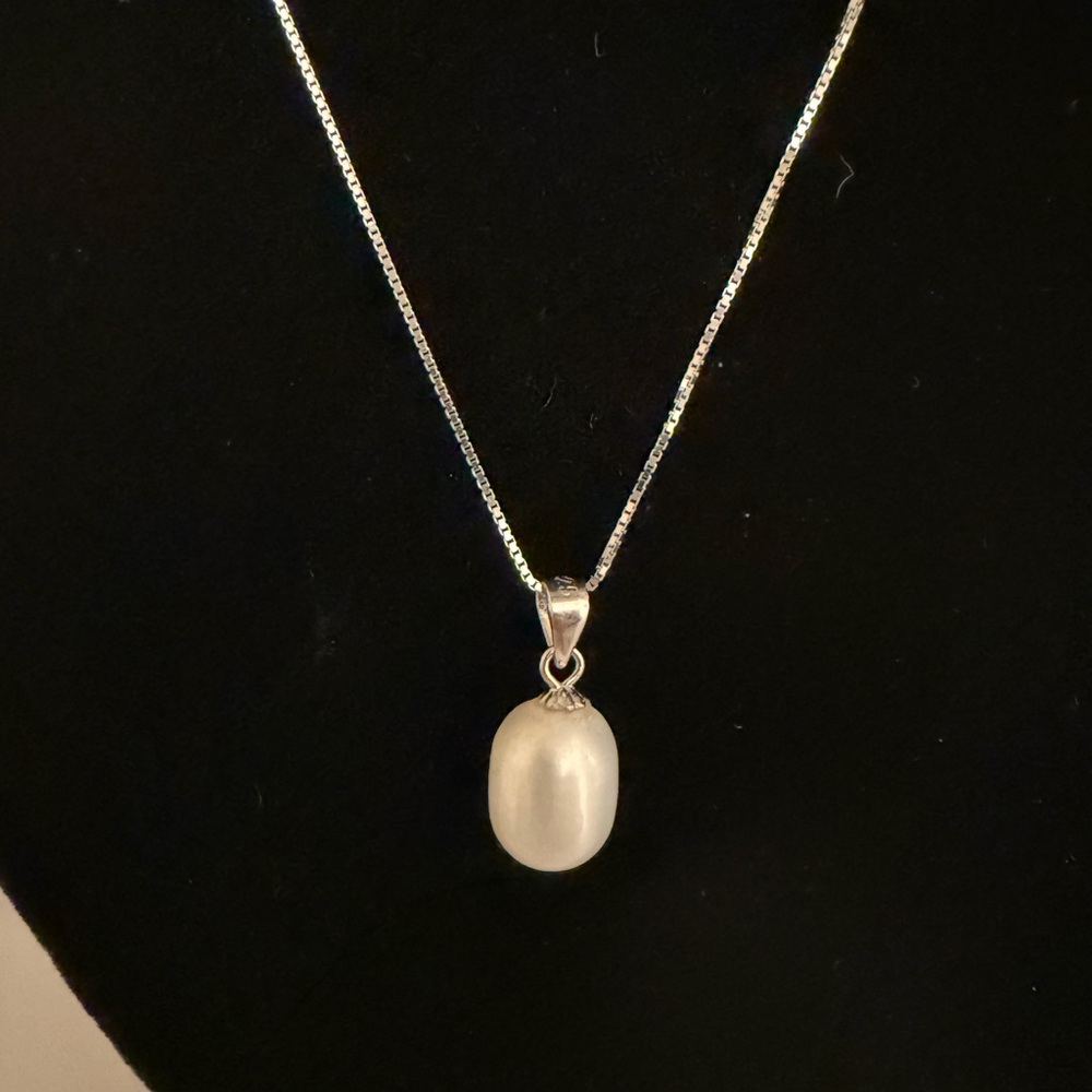 Genuine Pearl Sterling 925 Silver Necklace perfect for Wedding Bridesmaid